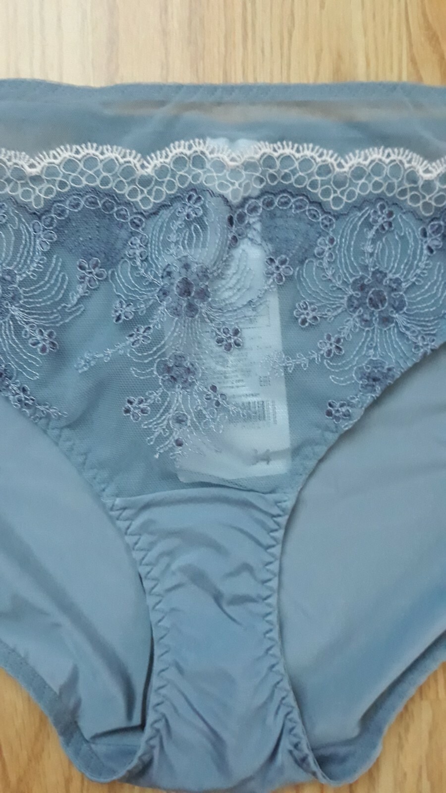 NWT Lauma Lingerie EUR 44 Large Topaz Grey Briefs Embroided Panties Milavitsa