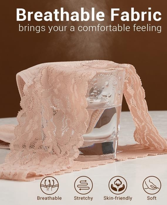 Comfort & Style with Lace Thongs – 6 or 12 Pack Low Rise Cotton Underwear