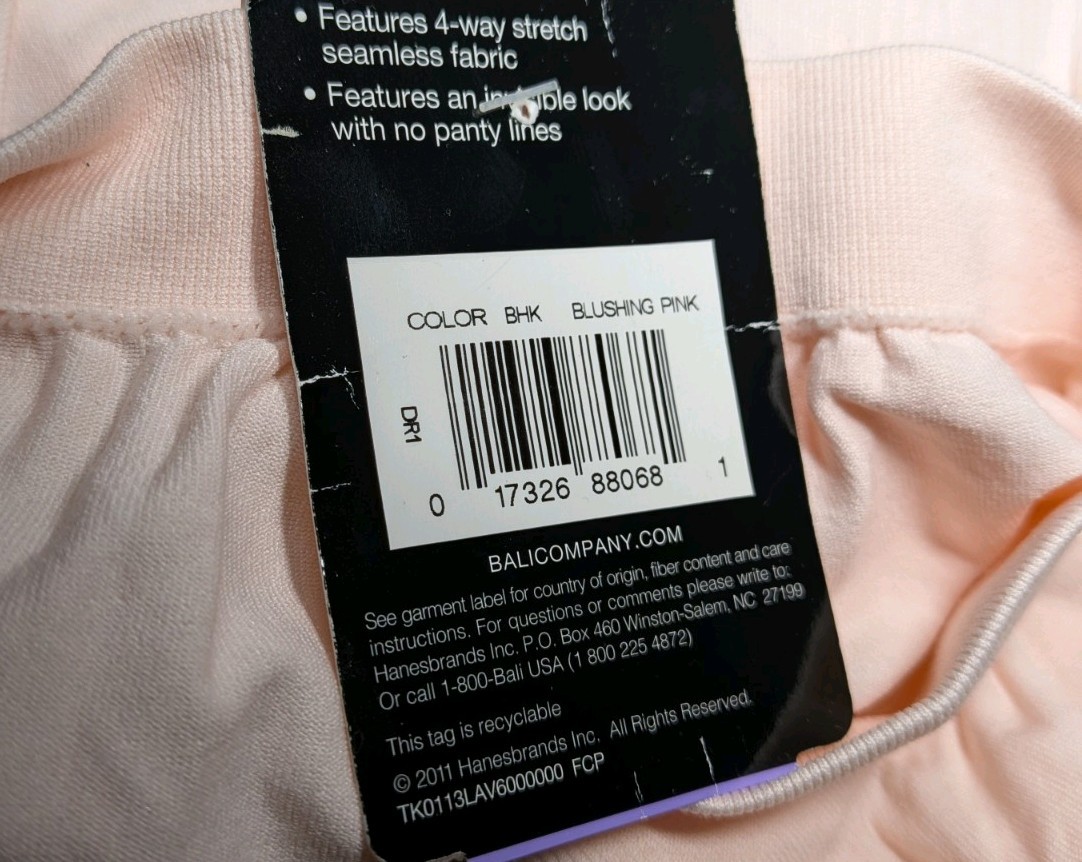 NOS NWT Bali Women’s Smoothing Hi-Cut Underwear Pale Pink Size 6/7