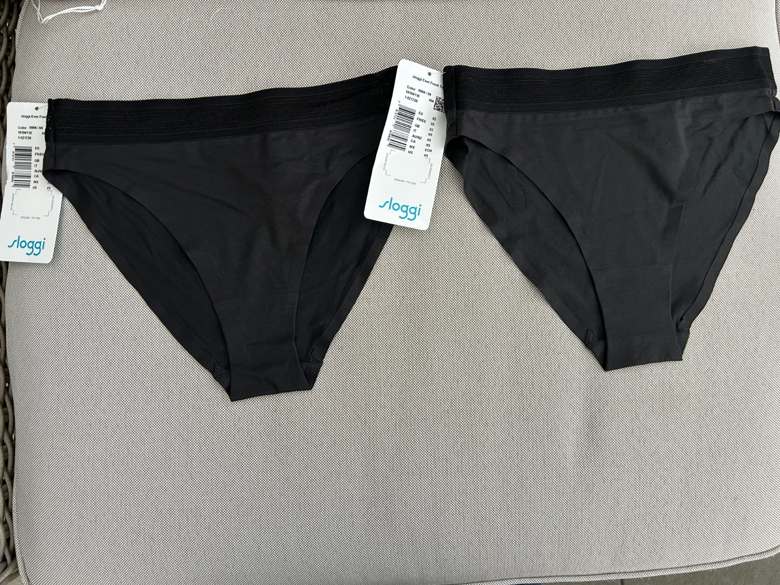 Sloggi 2 x Ever Fresh Tai Briefs Knickers BLACK XS Extra Small 10194116 BNWT