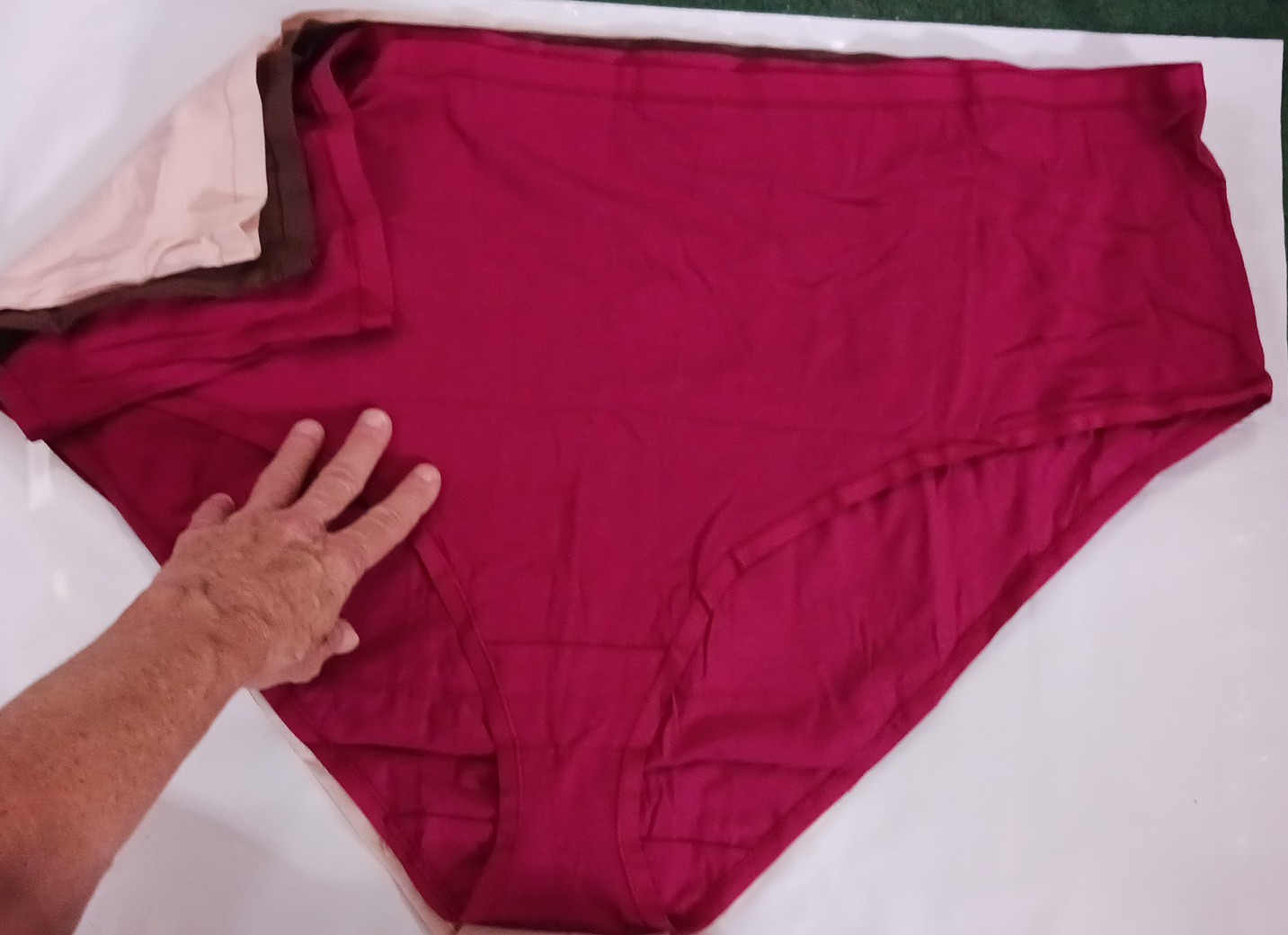 Panties Plus Size 6X / 6XL, Beige, deep red, brown. 95% cotton. waist 50″, 56 in