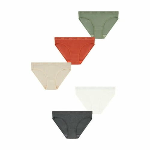 No Boundaries Womens Bikini Panties Size XL Multicolor Ribbed 5-Pack Comfort