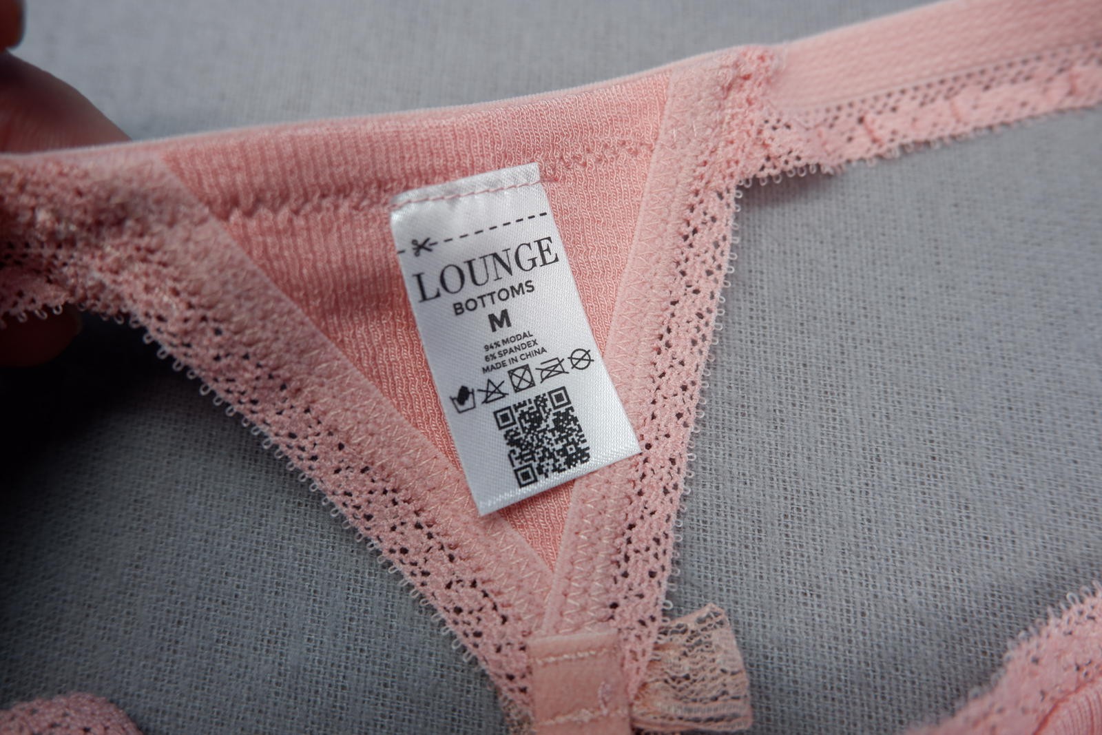 Lounge Pink ‘Perfect Pair’ Embroidered Thong Medium
