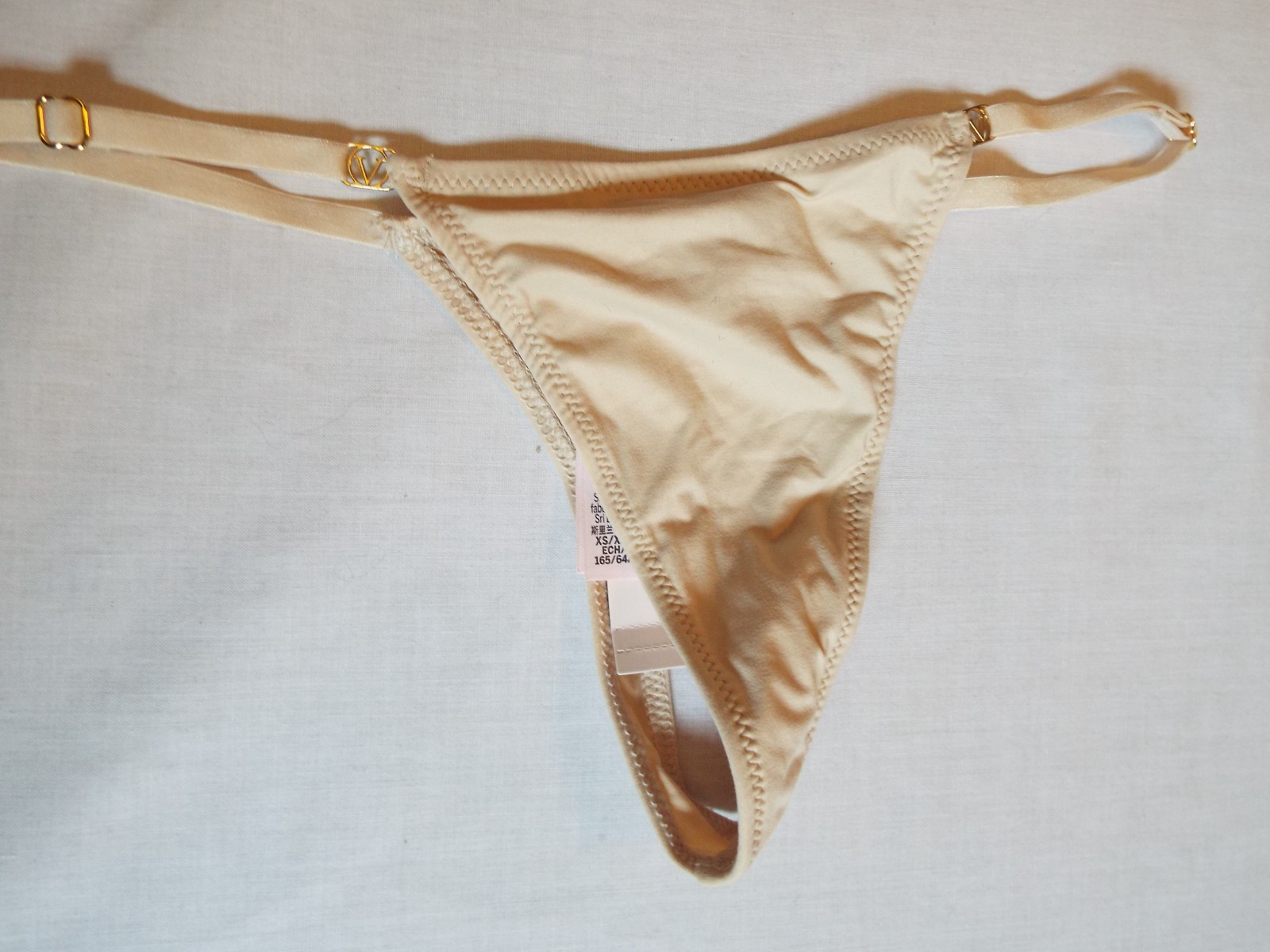 NWT Victoria’s Secret Love Cloud Adjustable String Thong Panty XS Marzipan