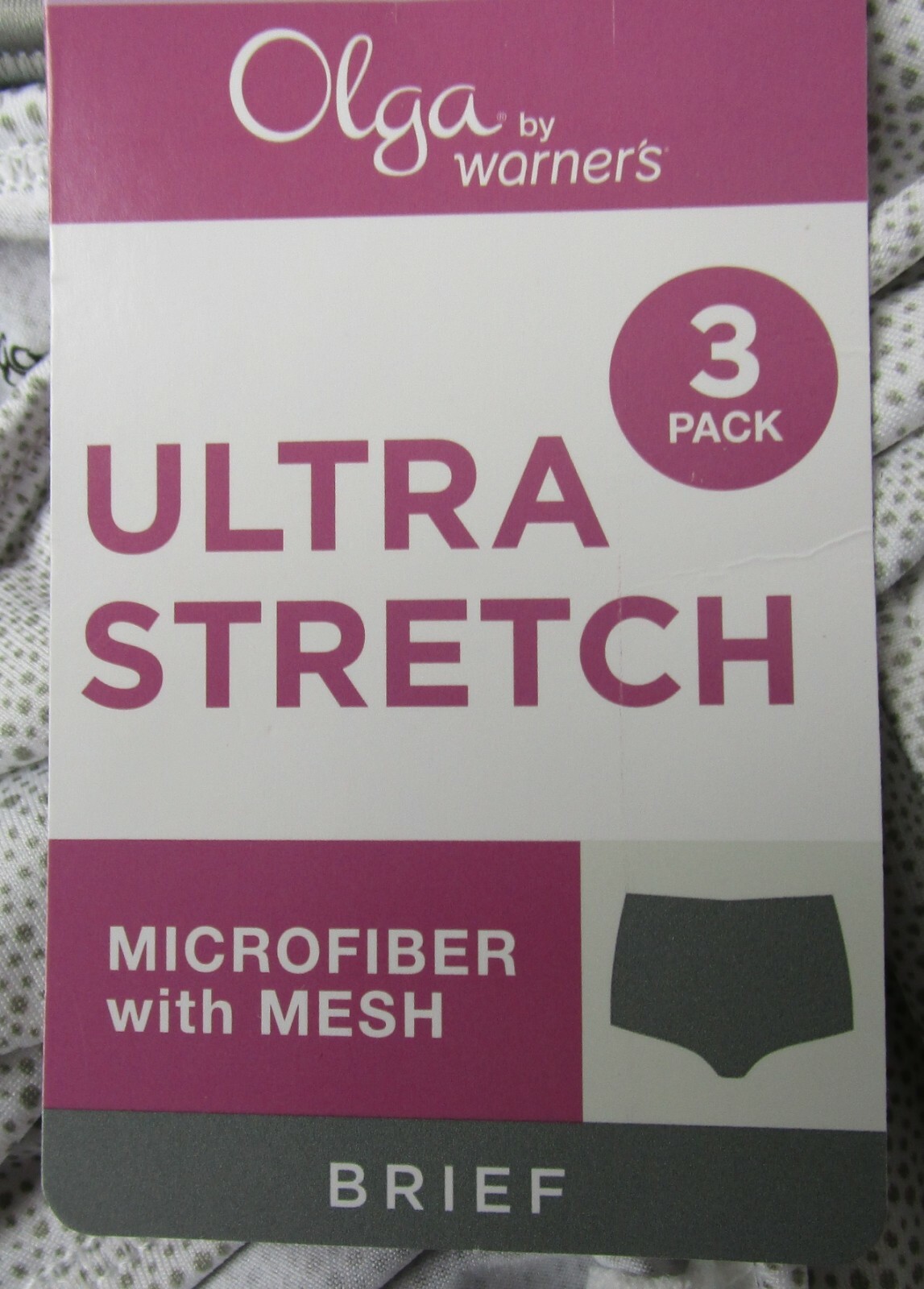 Olga Ultra Stretch Microfiber W/Mesh Pantie 3 Pack Style GS1603P Size 2XL/9 NWT