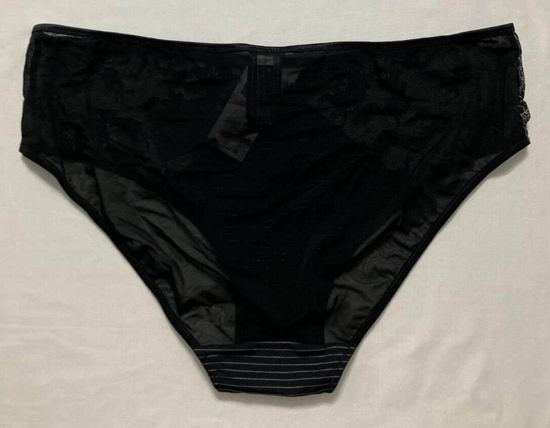 Ashley Graham Basic Hi Cut Plus Size Brief Panty 2X/Black