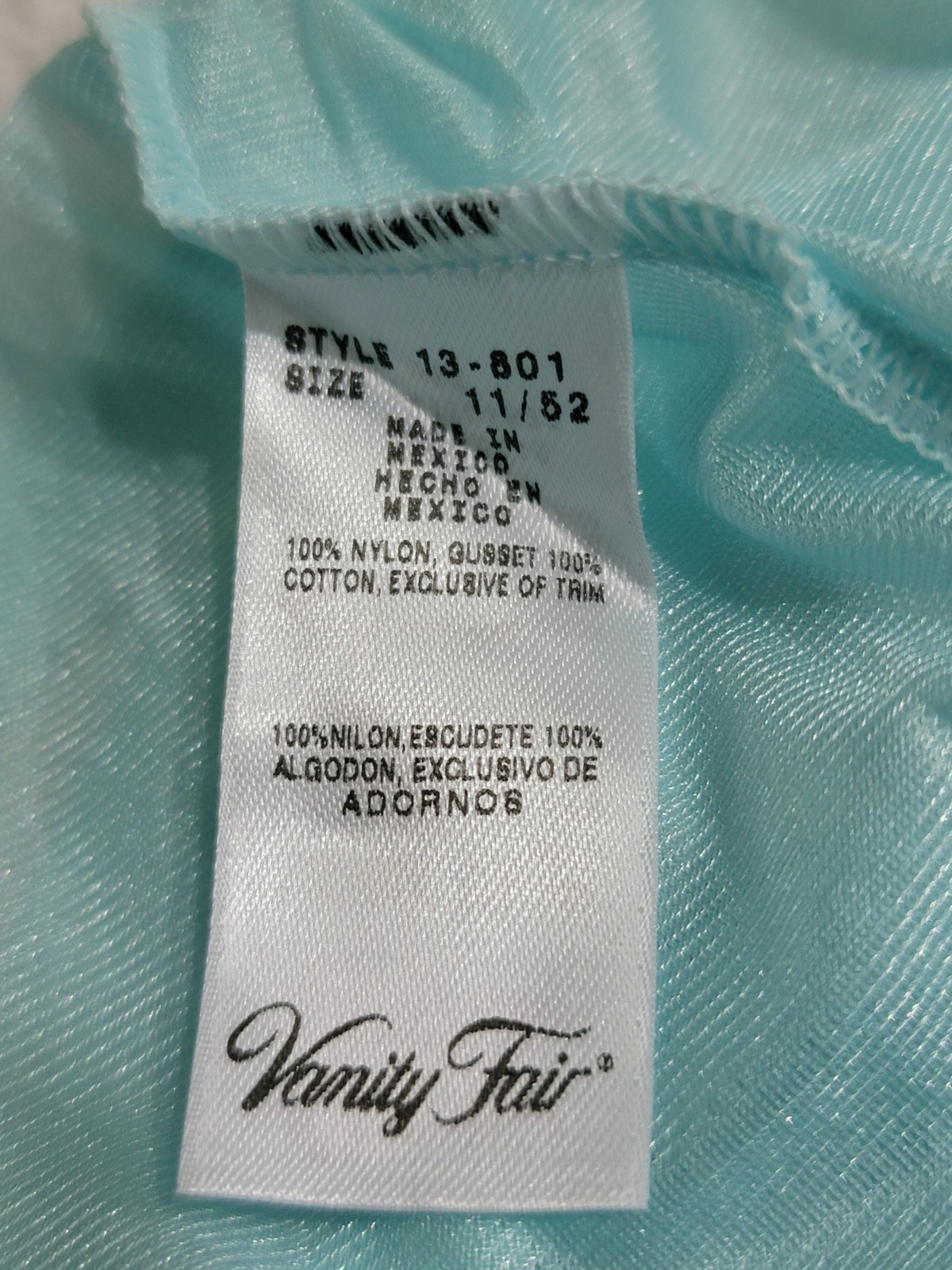 VINTAGE VANITY FAIR SHEER NYLON PANTY STYLE 14801 SZ 11 BLUE LACE NOUVEAU MEXICO