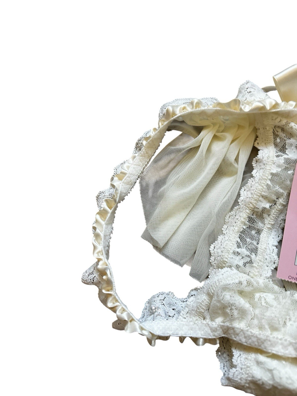 Hanky Panky Bridal Collection Bride Veil Thong Panties Ruffle Lace Size 2-14 NWT