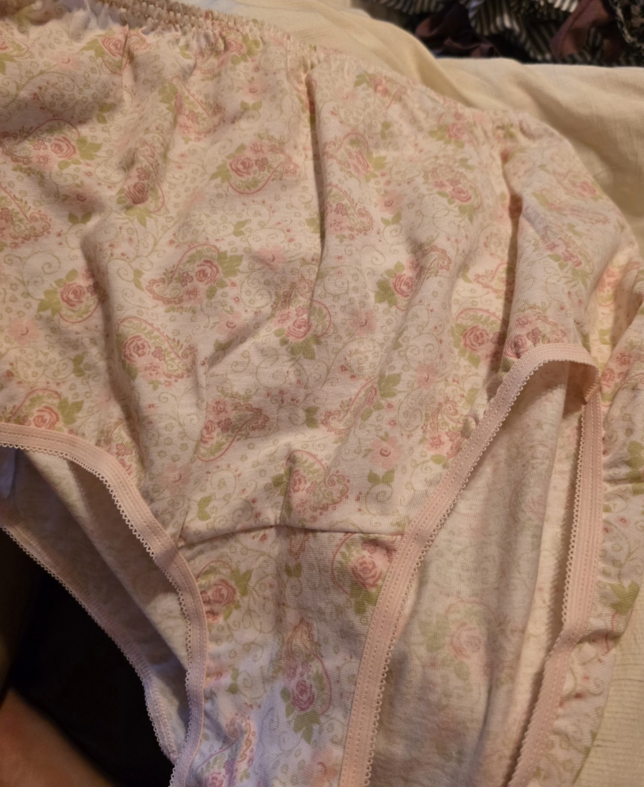 Vintage Vanity Fair 100% Cotton Full Brief Panties Floral Print Size 7