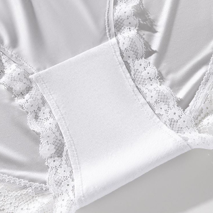 2 Pack Lot Plus Size Sexy Womens Satin Panties Underwear Lace Briefs Lingeries