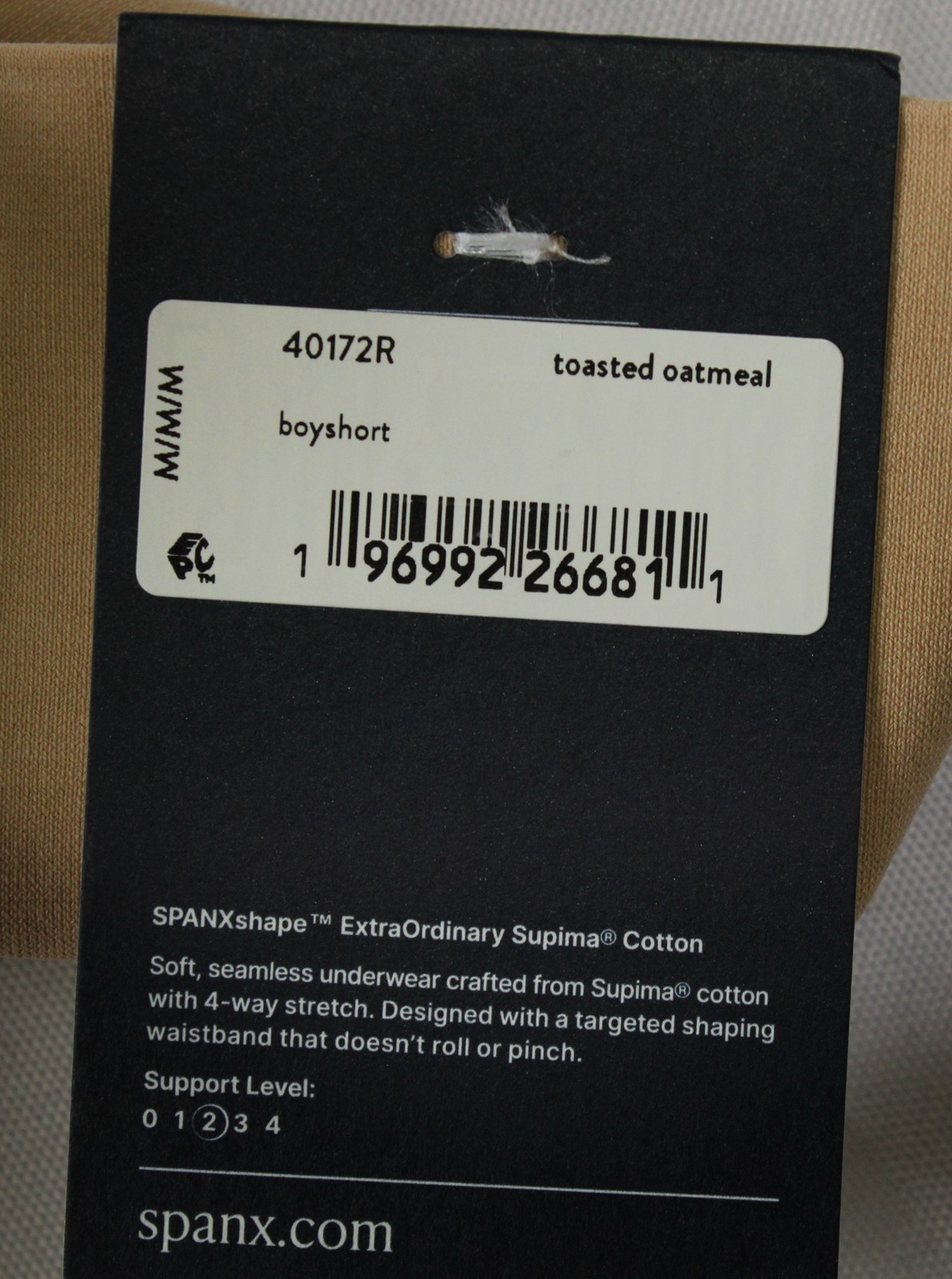 Spanx Women’s Shaping Supima Cotton Boyshort JT8 Toasted Oatmeal Medium NWT