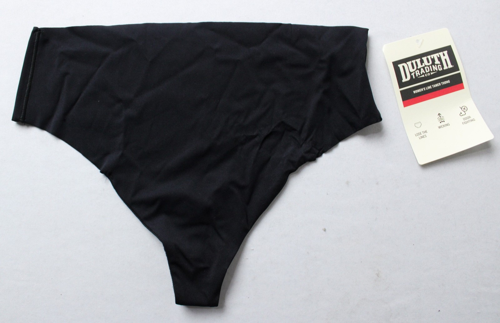 Duluth Trading Co. Women’s Mid-Rise Line Tamer Thong Panty Zg3 Black Size XS NWT