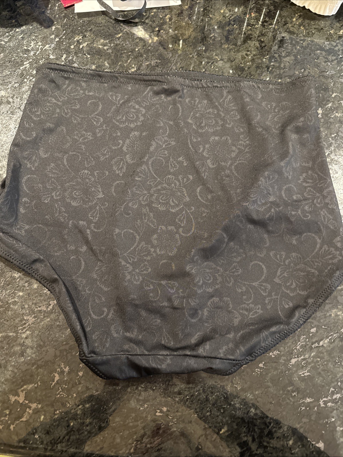 Vtg BARBARA B2BODY Second Skin Satin Floral Granny Panties Black SISSY 3xl