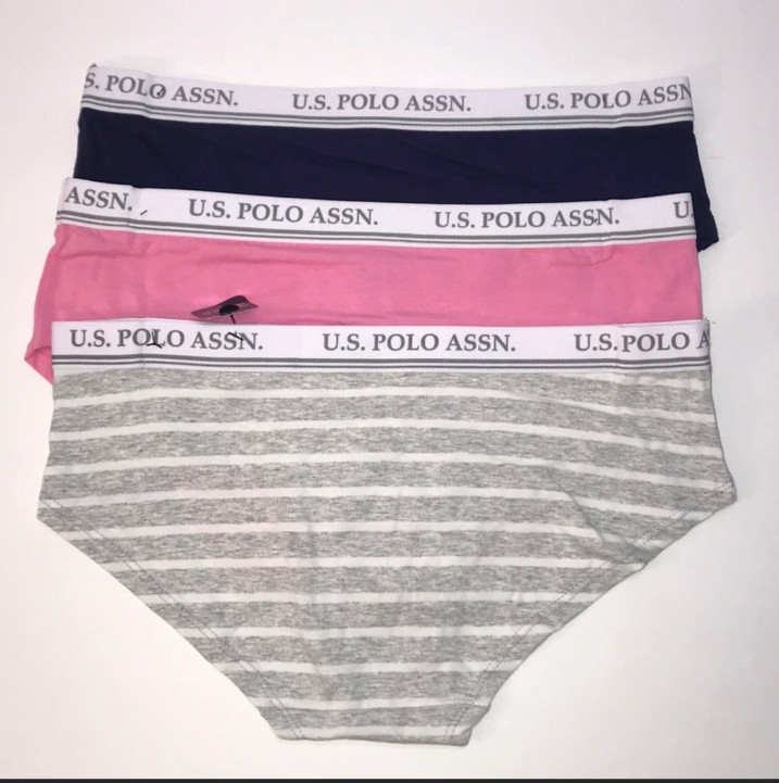 U.S POLO ASS BUNDLE 3 PIECES COTTON BRIEF CHEKINEE BOYSHORT PANTIES WOMEN