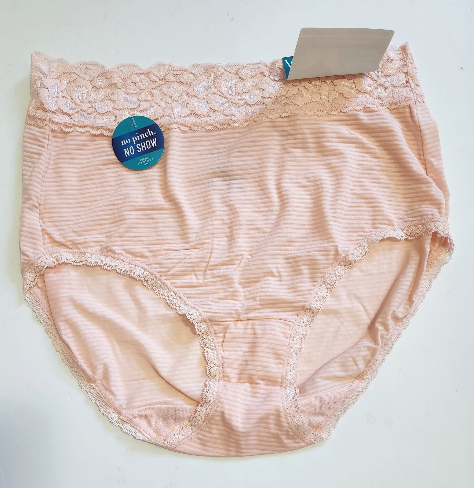 3 Vanity Fair Flattering Lace Brief Panty Peach Sorbet 13281 Sz 6/M – NWT