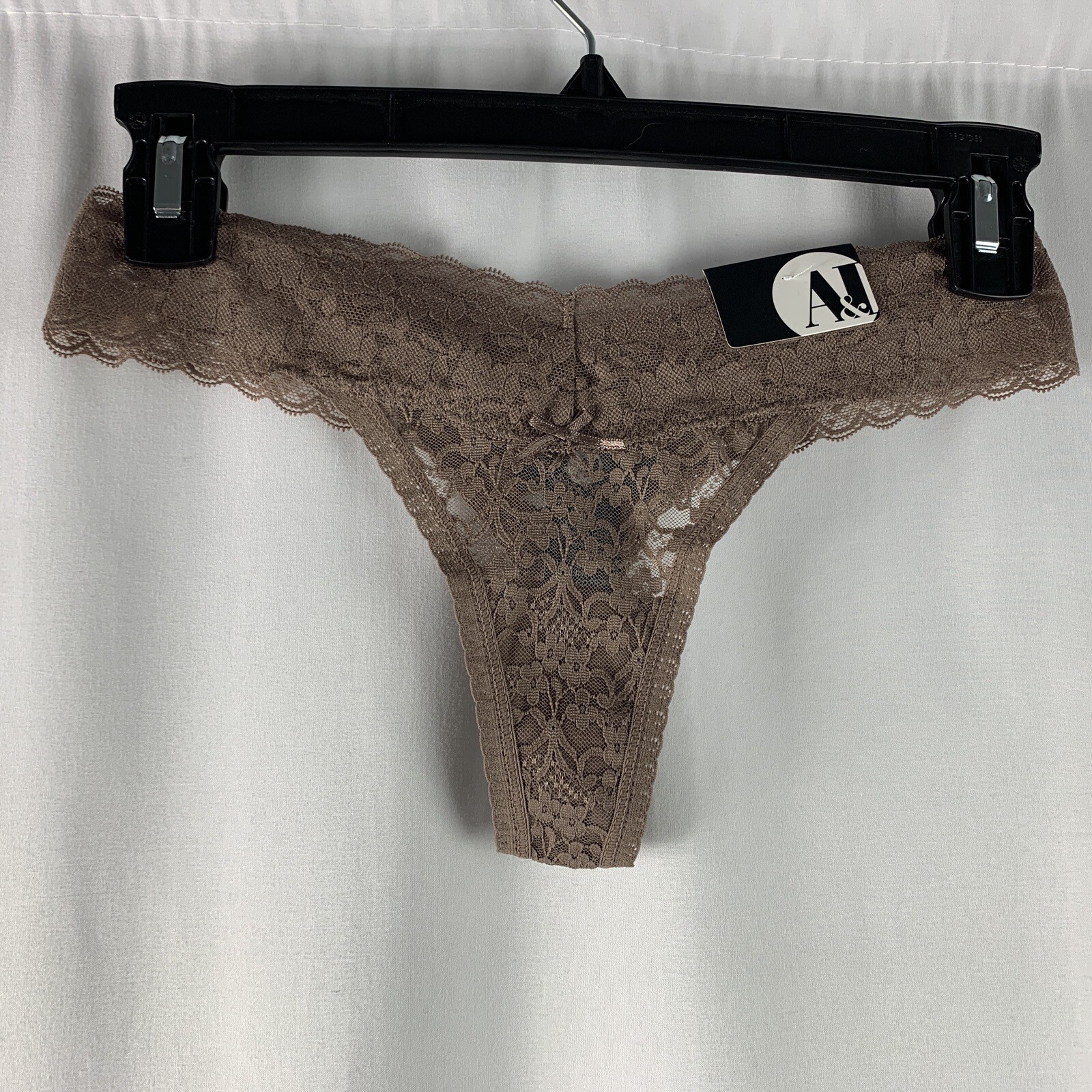 A and I Womens Dark Nude Thong Lace Panties Multiple Sizes