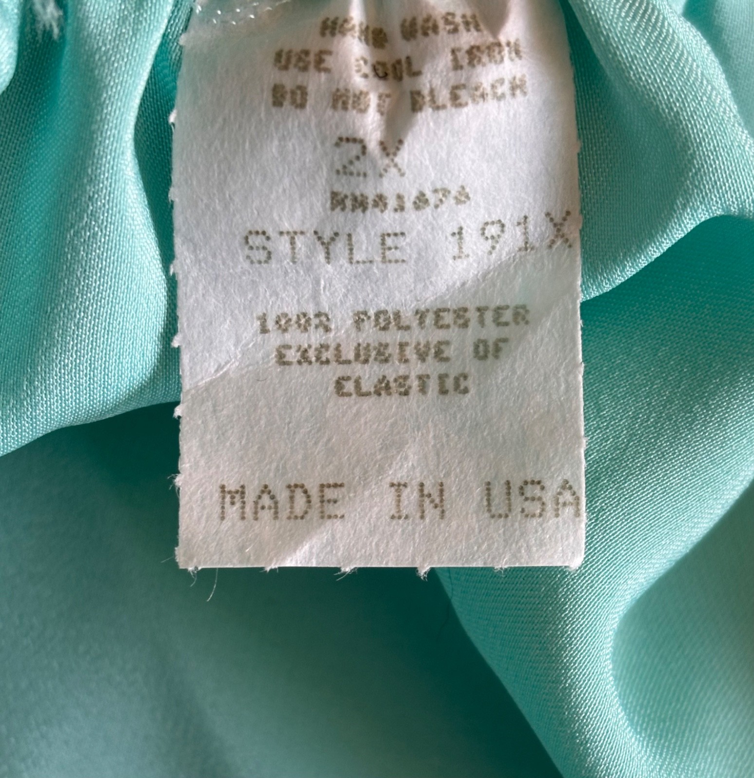 Empire Intimates Queen Size Seafoam Green Frill Underwear sizes 2X, 3X, and 4X