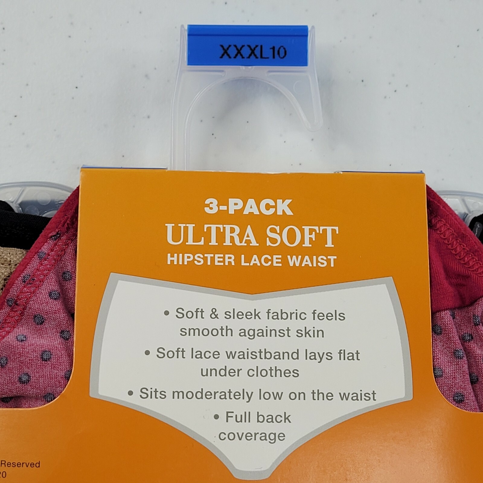 Warners Womens Hipster Lace Waist Underwear Panties Ultra Soft 3-Pair XXXL 10
