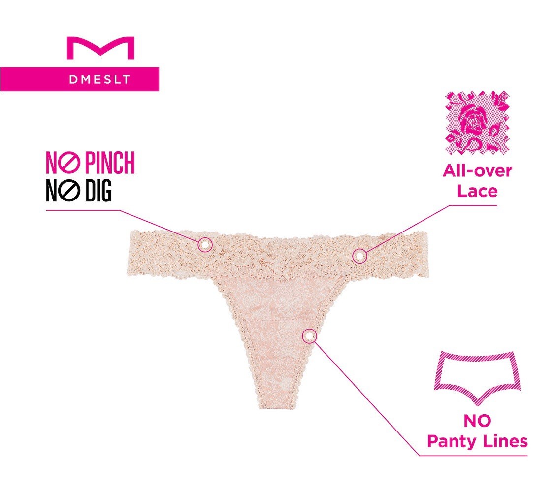 Maidenform All-Over Lace Thong Women’s Evening Blush Size 8 X Large