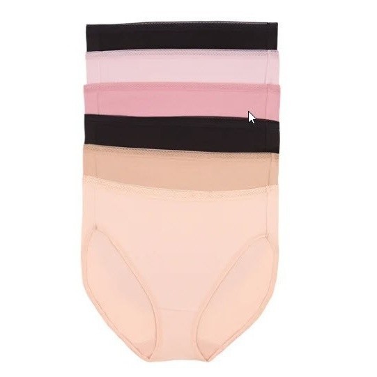 Felina 6 Pack Pima Cotton Blend Hi-cut with Lace Trim Waistband (Multi, X-Large)