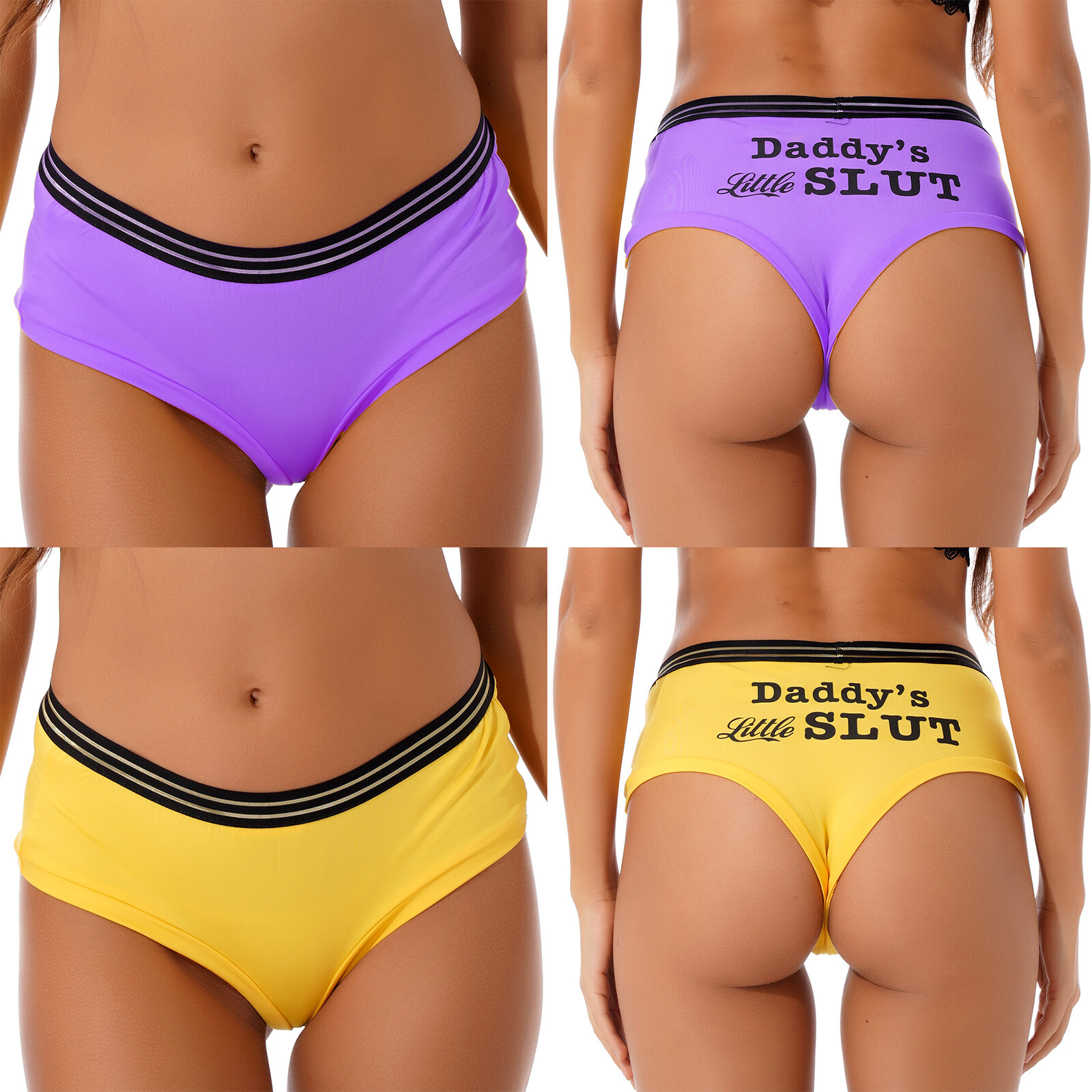 Women Letter Print Panties Bikini Briefs Low Rise Yoga Knickers Sports Underwear
