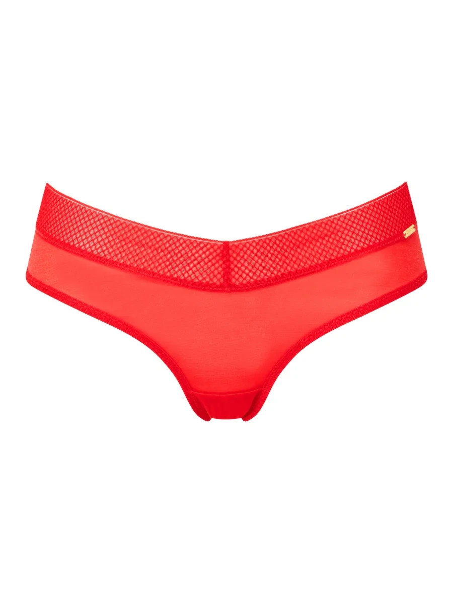 Gossard Glossies Cheeky Shorts in Red Size Small UK 10-12 FREE P&P