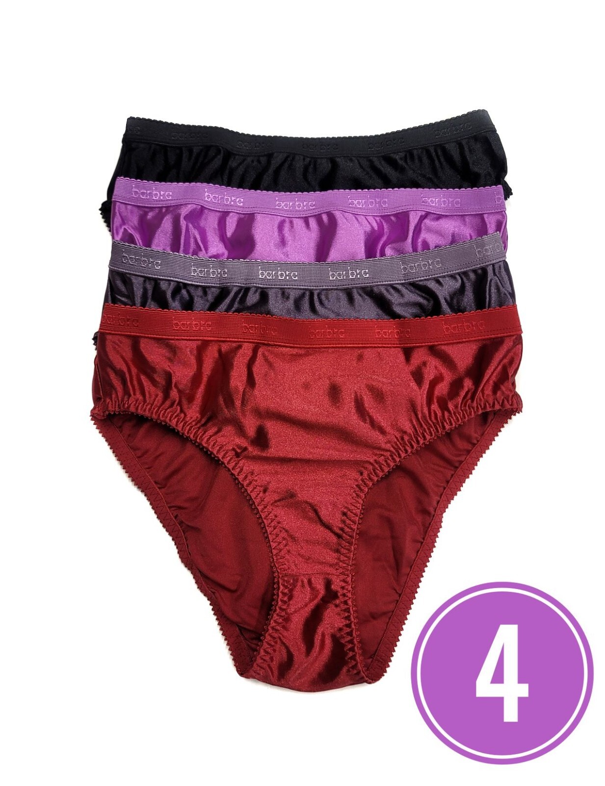 B2BODY Women Full Coverage High Waist Light Tummy Control Satin Bikini Panties