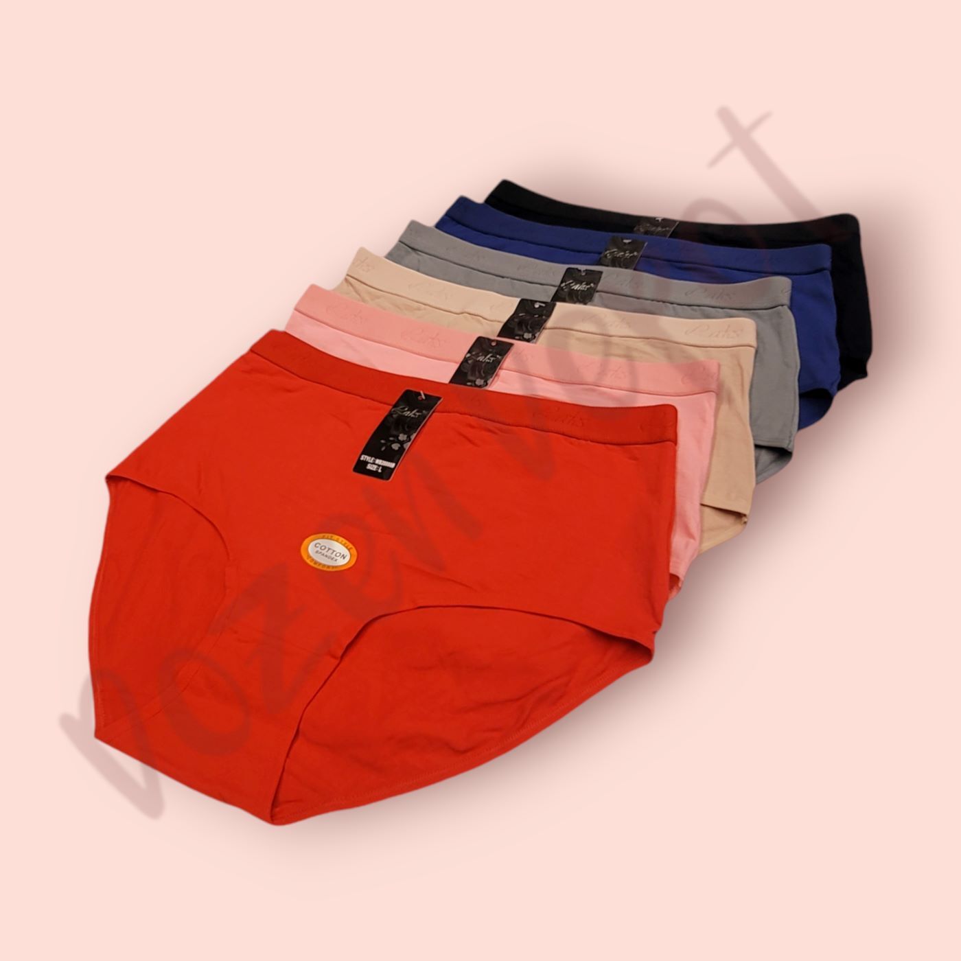 Women Comfortable Soft Elastic Band Cotton High Waist Hip Hugger Brief Panties