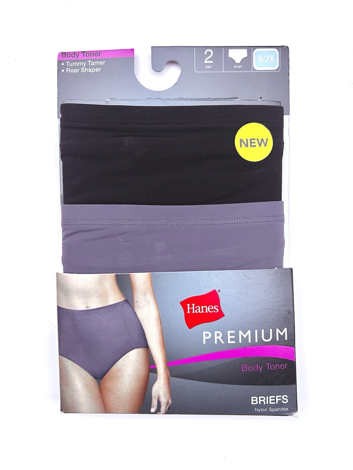 NEW 2 Hanes Women’s Briefs Premium Body Toner Shaper Sz 9/2XL