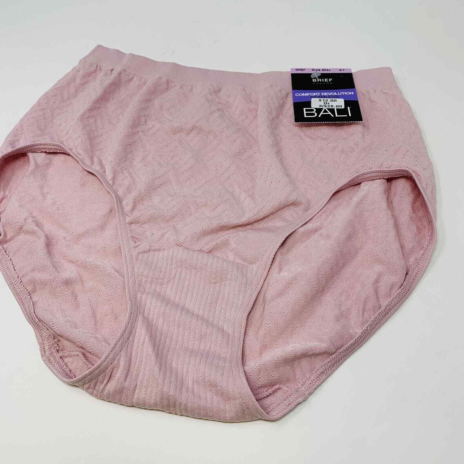 New Bali Sz 6/7 Seamless Microfiber Brief Womans Comfort Revolution 803J Pink