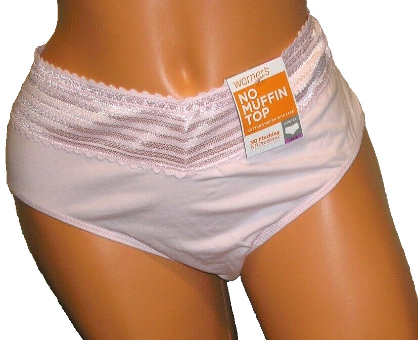 Panties Lingerie Warner’s Cotton Stretch No Muffin Top Hipster Sz 9 2X Gift