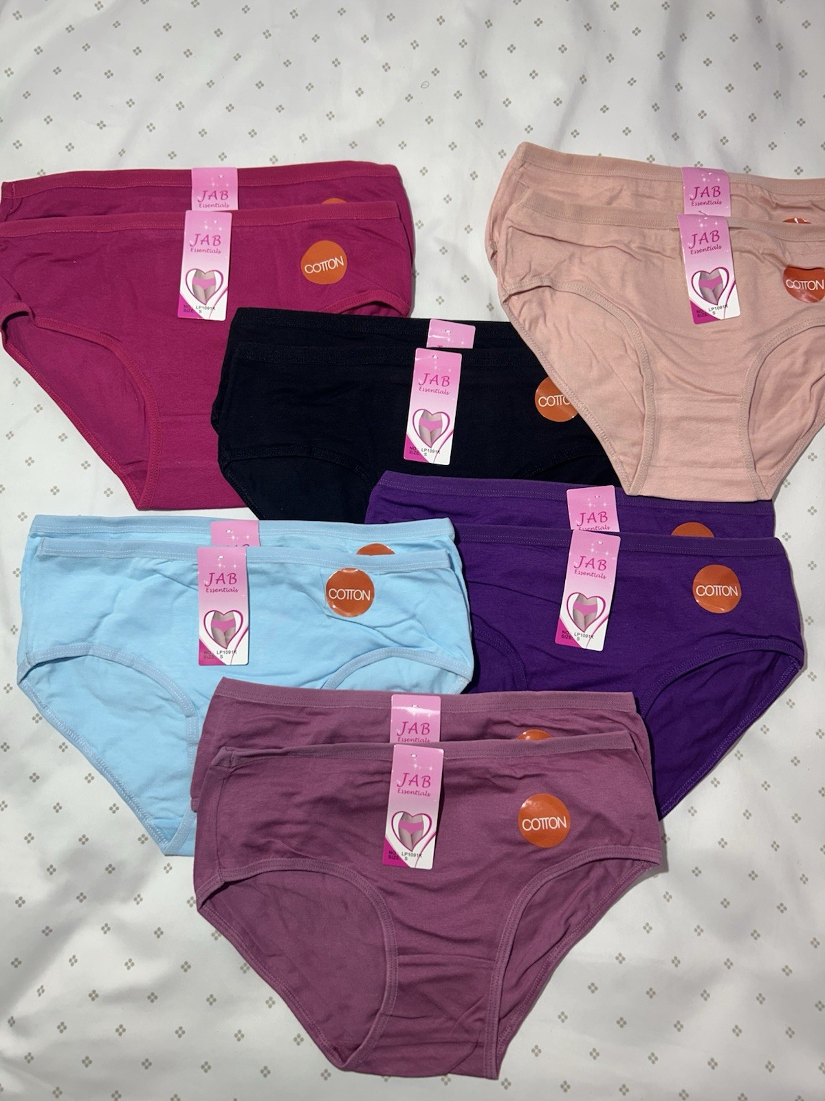 12Pack Women Cotton Panties SizeS New With Tags JABEssentials Multi Color Briefs