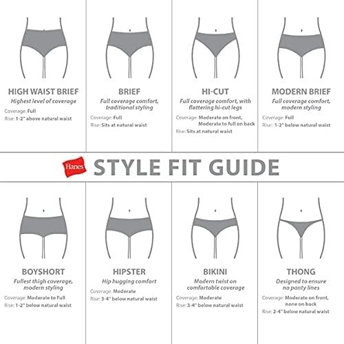 Hanes Womens Underwear 10-Pack, Cotton Brief Panties, Moisture-Wicking Underwear