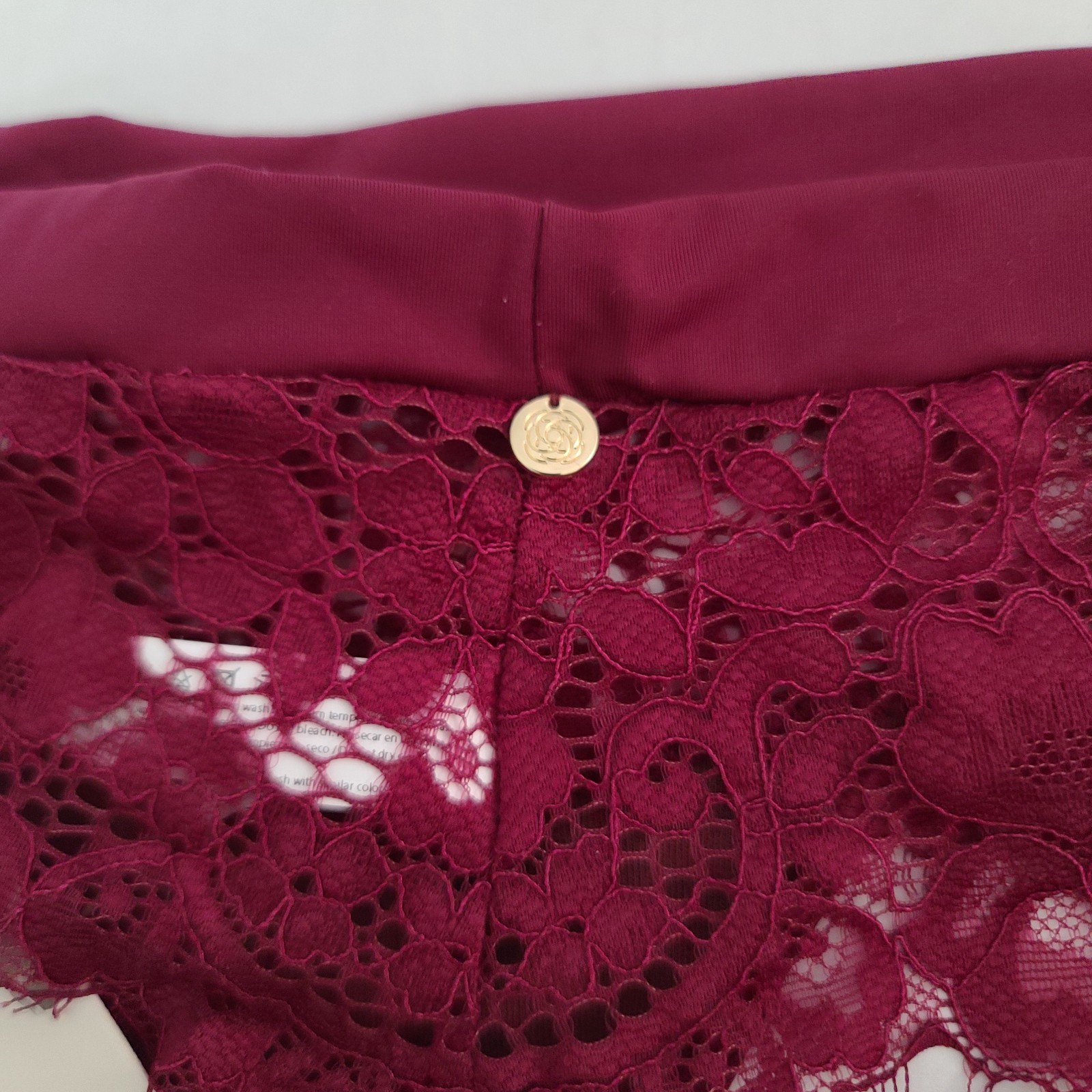Anthropologie Livenza Lace Thong Panty Maroon Extra Large Low Rise Sexy NWT