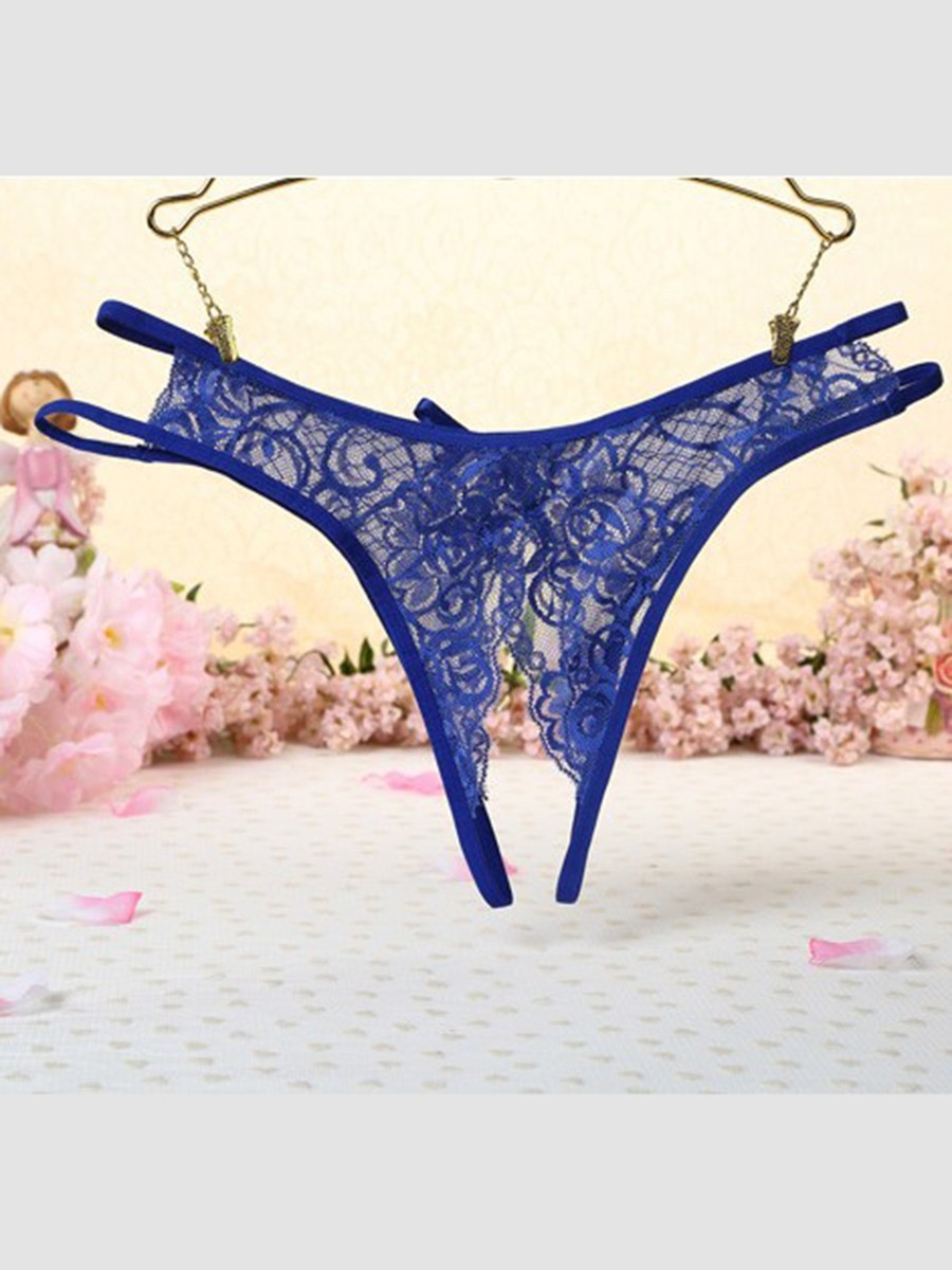 Briefs 1*Panties Multiple Colour One Size Open Crotch See-through Sheer