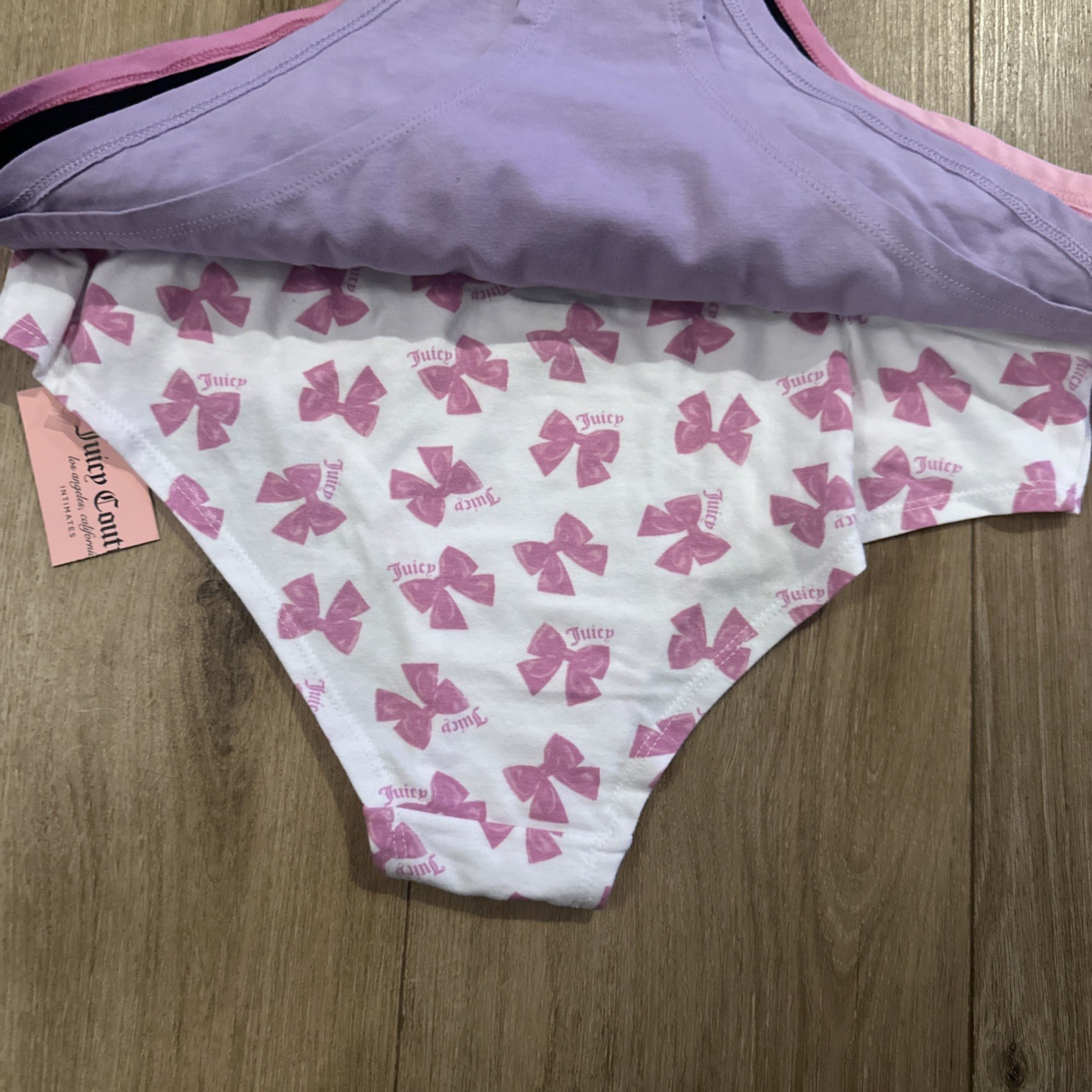 Juicy Couture Women’s 5 Pack Bikini Underwear Panties Bows Logo XL