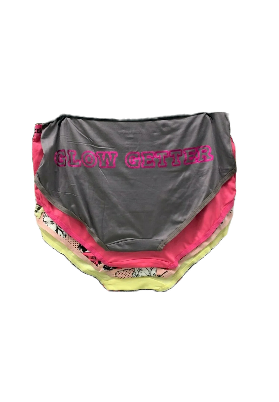 Joe Boxer Plus 1X Assorted Logo Elastic Waistband Tag Free Hipster Panties-5Pk