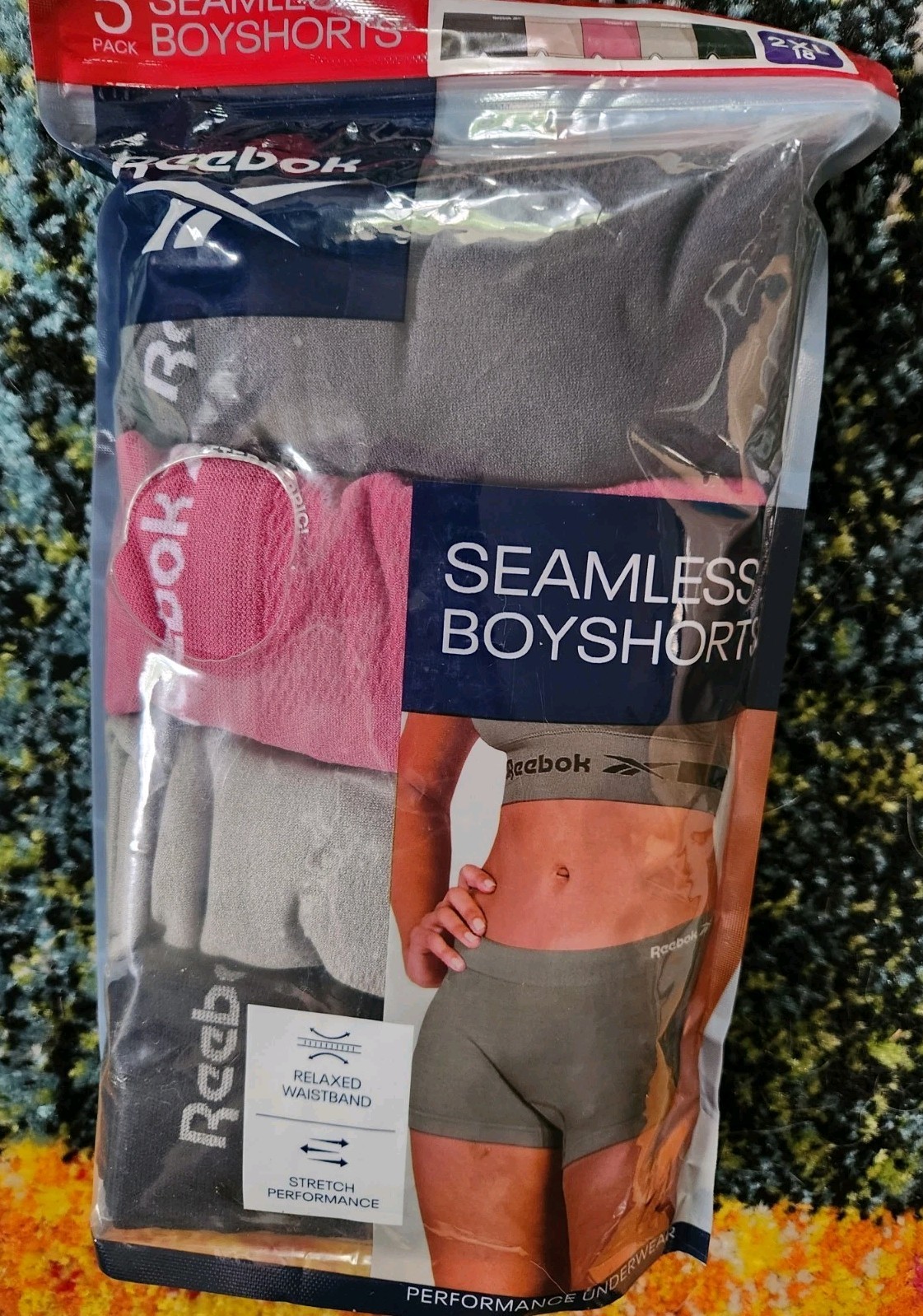 NIP Reebok Size 9 2XL 18 Women’s Boyshorts Seamless Panties 4 Pairs Underwear