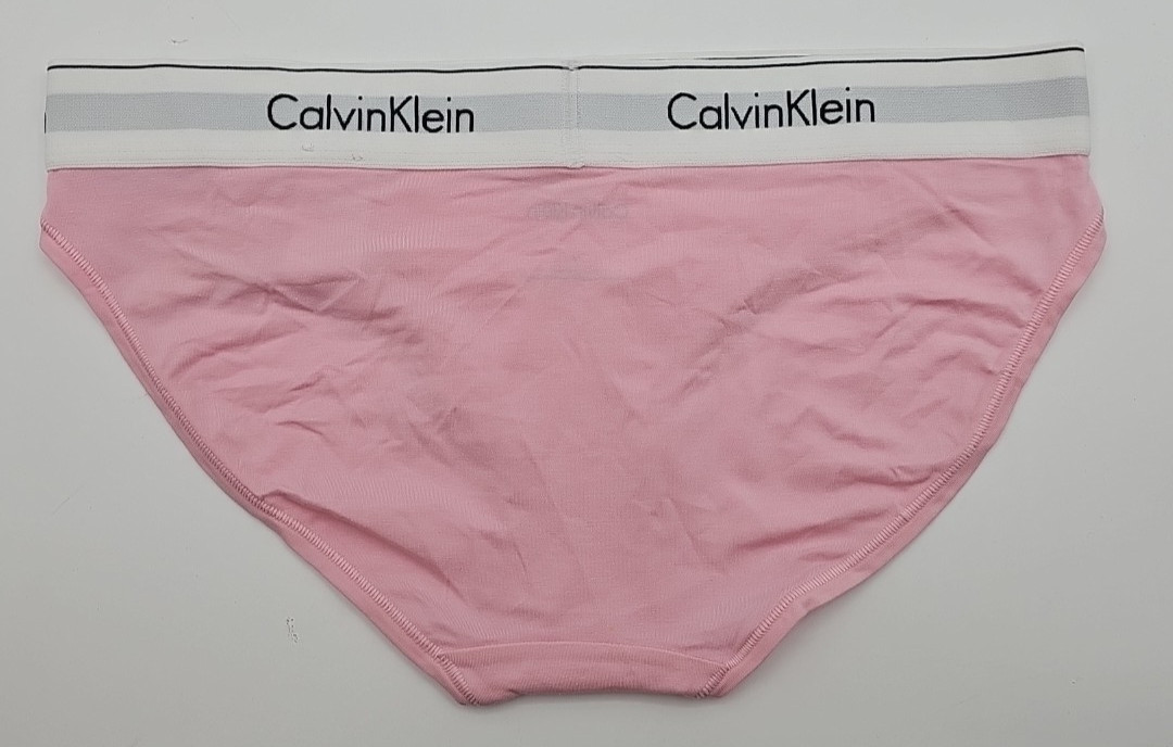 Calvin Klein F3787 Modern Logo Cotton Stretch Bikini Panty BUFF PINK Medium NWT
