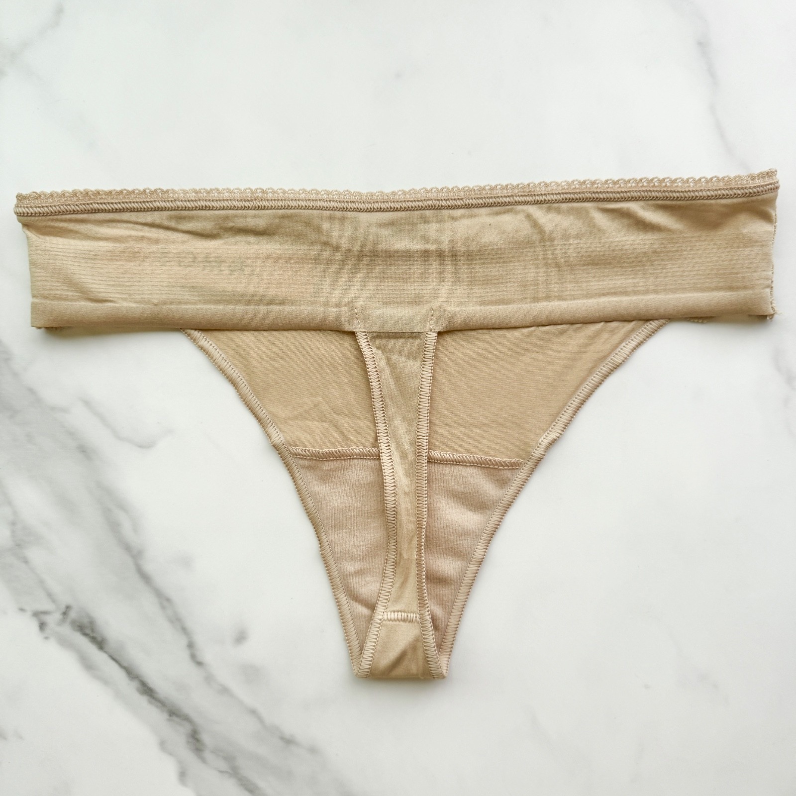 Soma Vanishing Edge Microfiber With Lace Thong Panty Warm Amber Size XS/S/M/L/XL