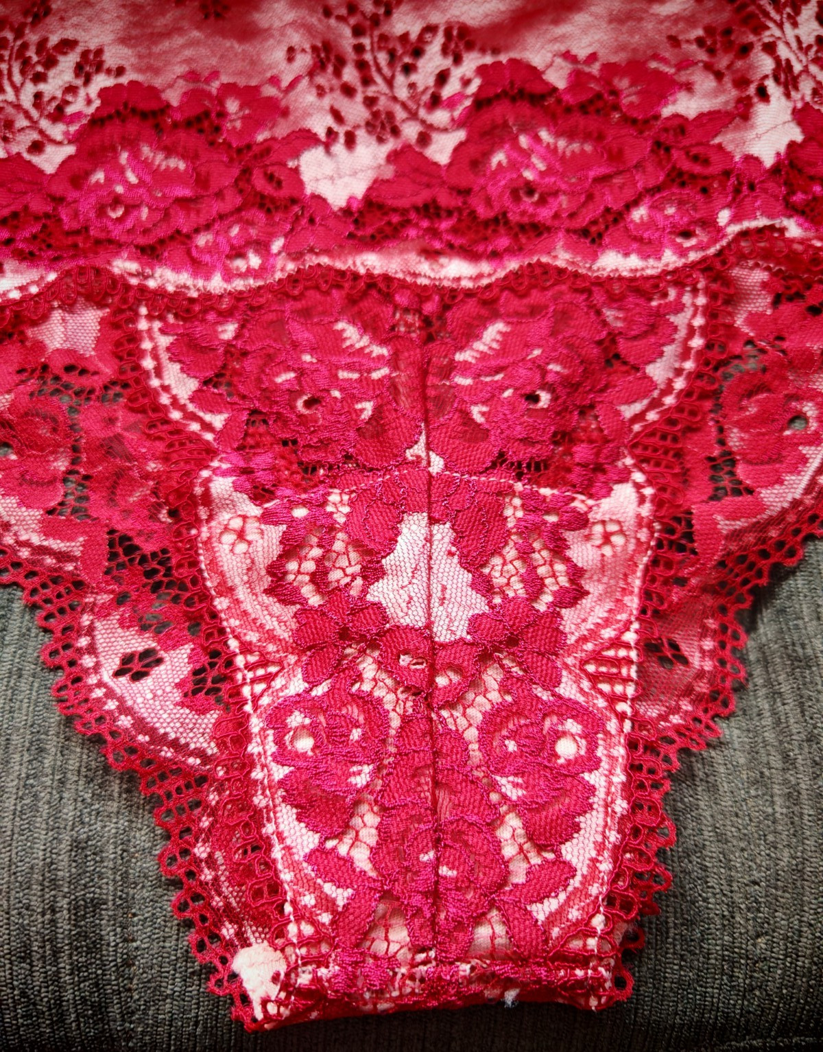 Pretty Secrets Raspberry Red & Baby Pink High Waisted Knickers Size 16