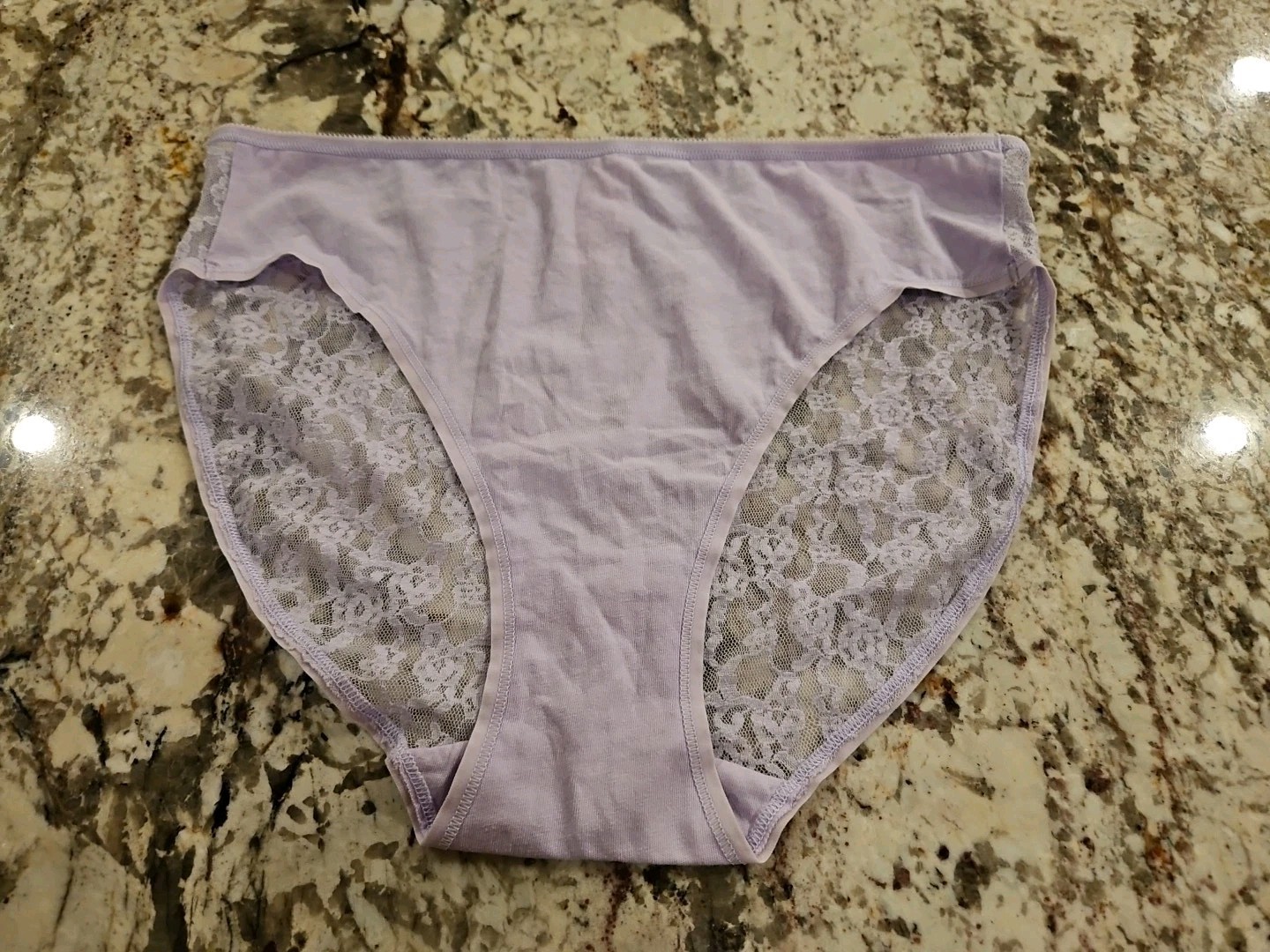 True Vintage Victoria’s Secret Cotton Lace Back HI Leg Brief Panty Large