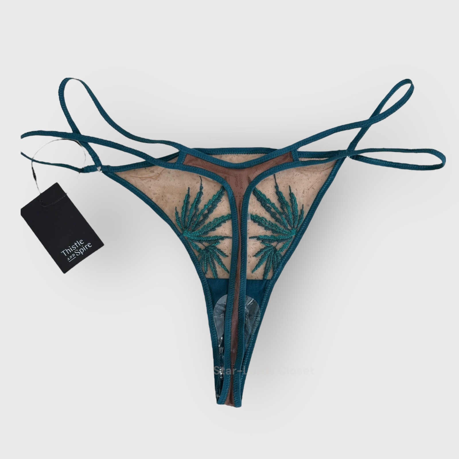 Thistle & Spire Brooklyn Haze Thong Plus 2X Emerald Espresso Sexy Goth