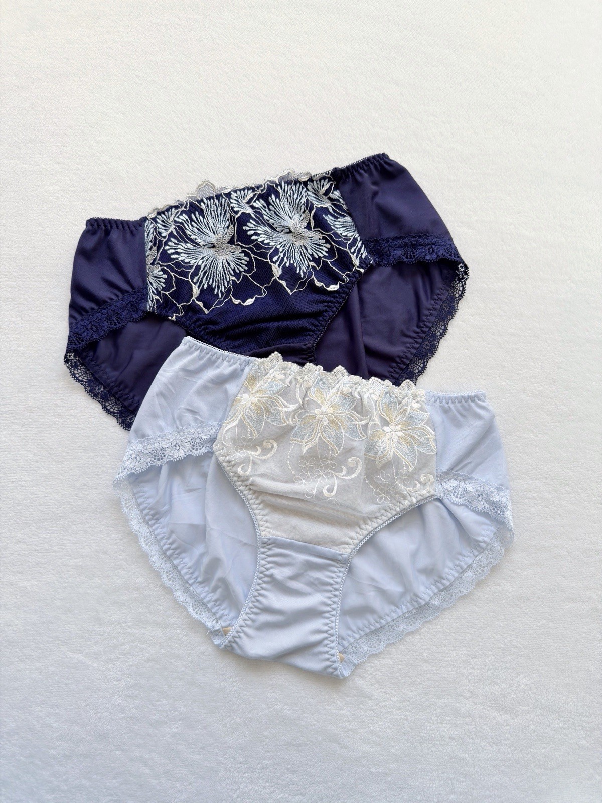 Set Of 2！US-S/JP-L Japanese Brand High Quality Floral Embroidery Nylon Panties