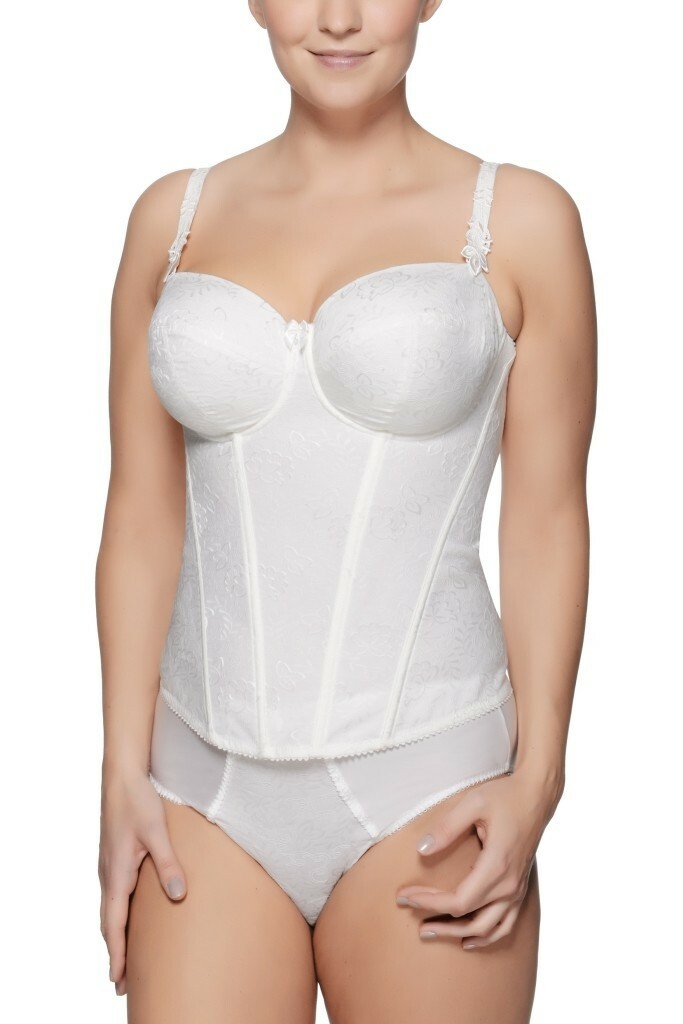 3482 Ulla Lilian Black Underwired Padded Basque 70-90 Cup E-G Underwired 2 Color