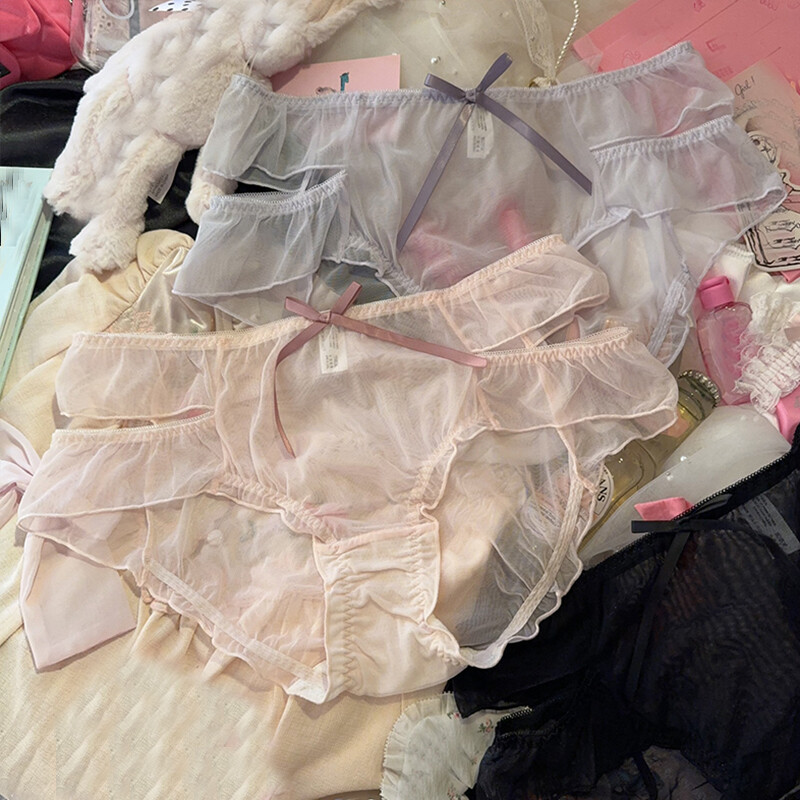Japanese Cute Girls Sheer Underpant Panties Briefs Sweet School Princess Knicker