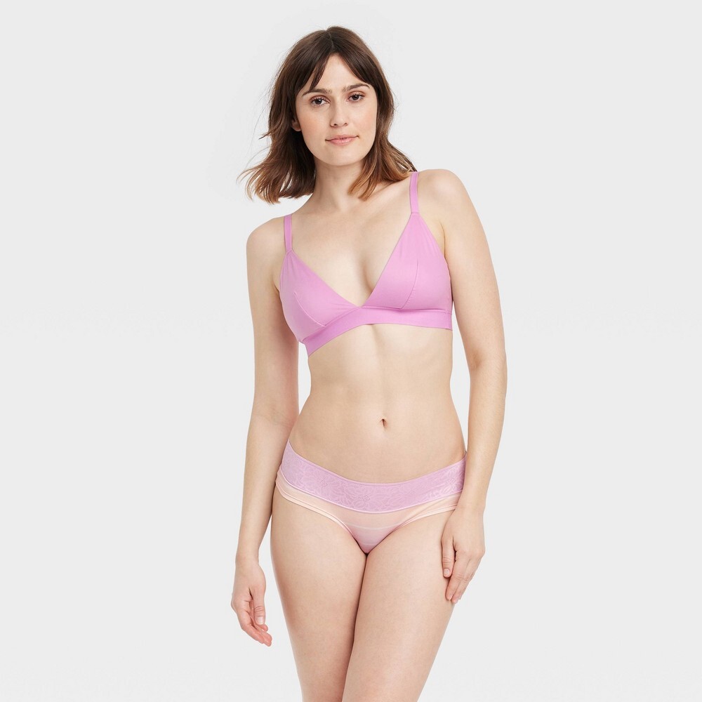 Women’s Striped Cotton Cheeky Underwear with Lace Waistband Auden Sunset M 8-10