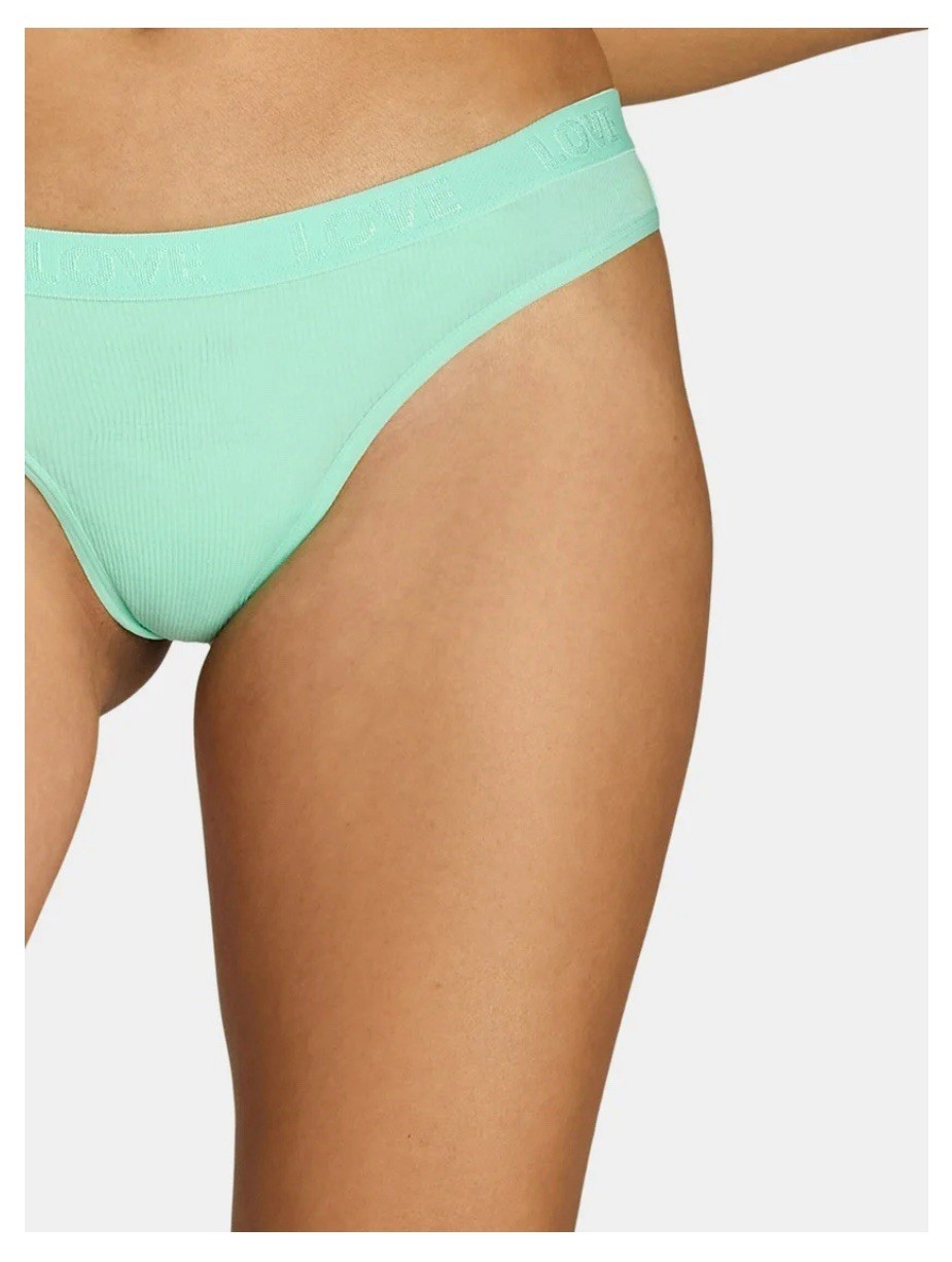 5-Pair NO BOUNDARIES Women’s S (3-5) THONG Cotton Stretch Ribbed Underwear