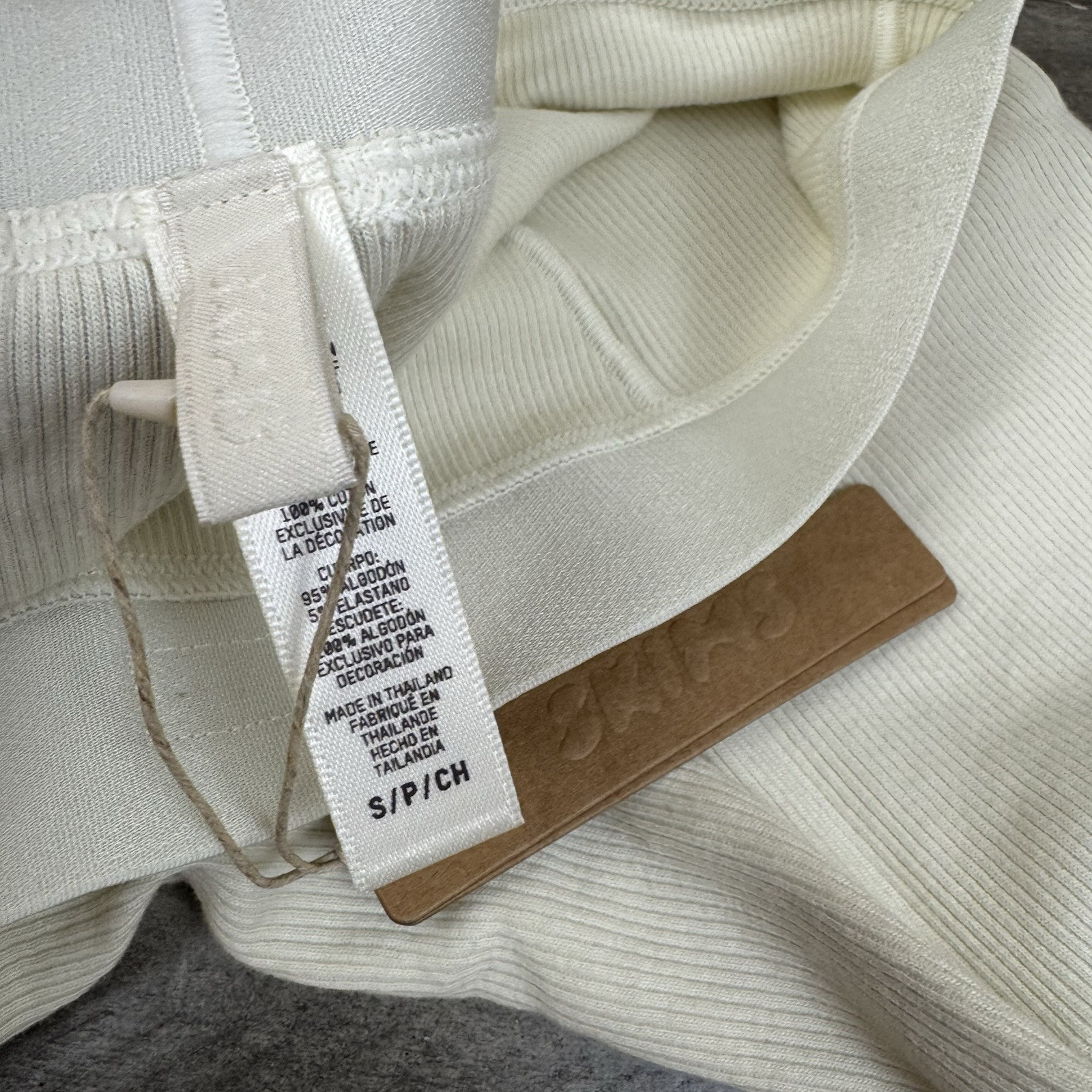 SKIMS Cotton Rib Boxer Womens Size S Breathable Soft Elastic Waistband Bone Read