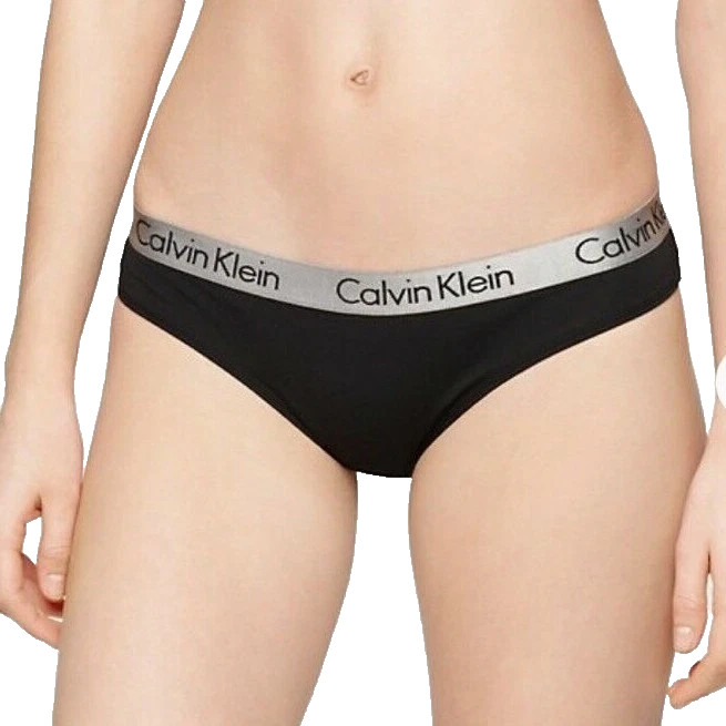 NWT Calvin Klein WOMEN’S (X-LARGE) LOGO Cotton STRETCH THONG QD3539-001 BLACK